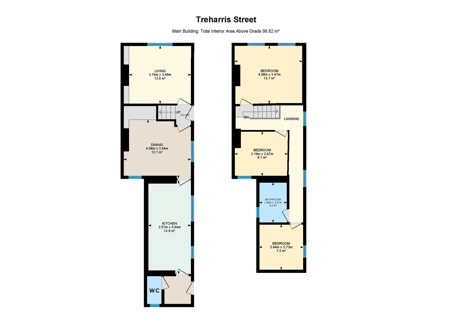 Floorplan for Treharris Street, Roath, Cardiff